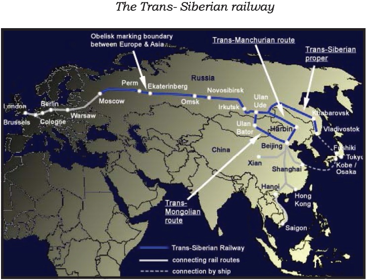 trans siberian railway map