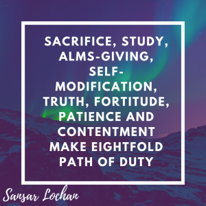 sansar_lochan_quote Buddhism's eightfold path of duty.