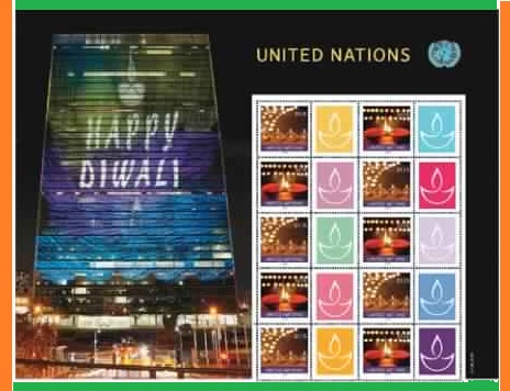 United Nations Postal System diwali ticket