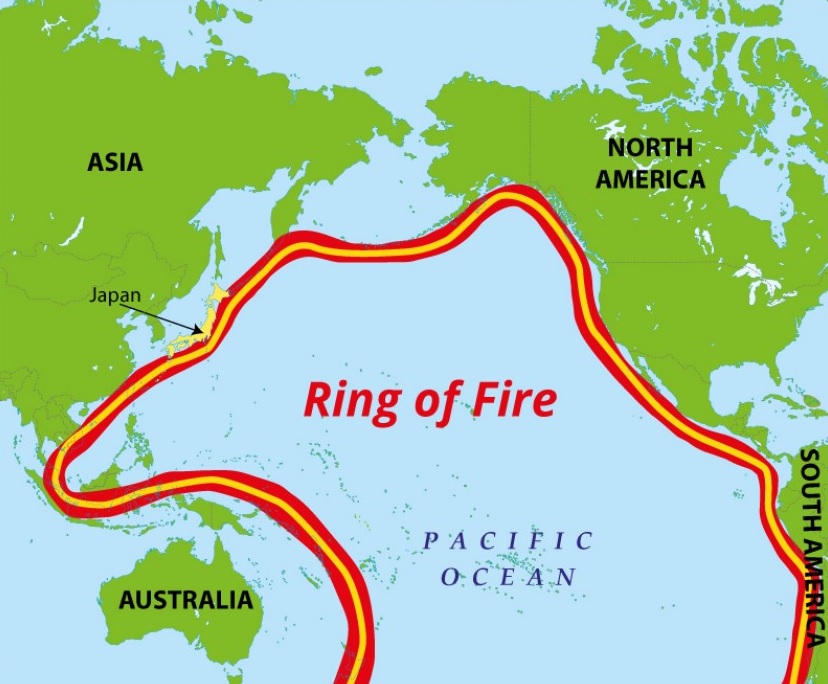 Mount Soputan, Pacific ring of fire map